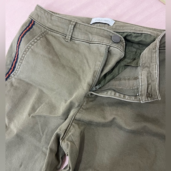Calvin Klein Olive Chinos with Side Stripes - Picture 7 of 8